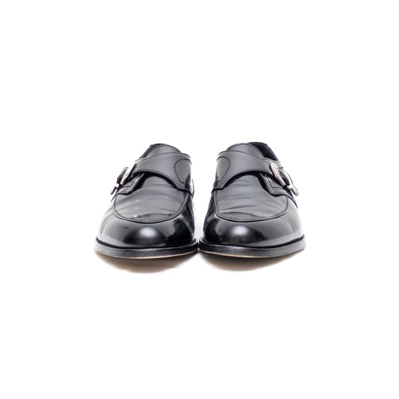 Alessandro Vasini‎ Men\'s Black SPAZZOLATO Leather Monk Strap Shoes US 8 main image 8